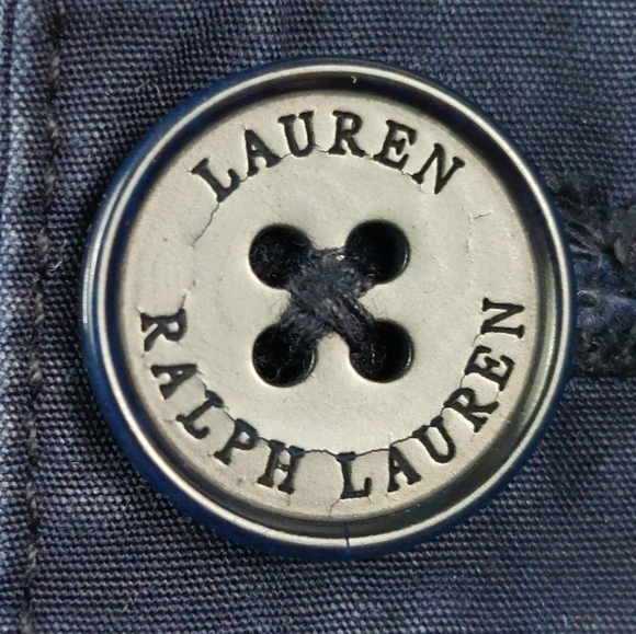 Lauren Ralph Lauren Capris Womens Size 8 Navy Blue Flat Front 100% Cotton Crop - Picture 8 of 9